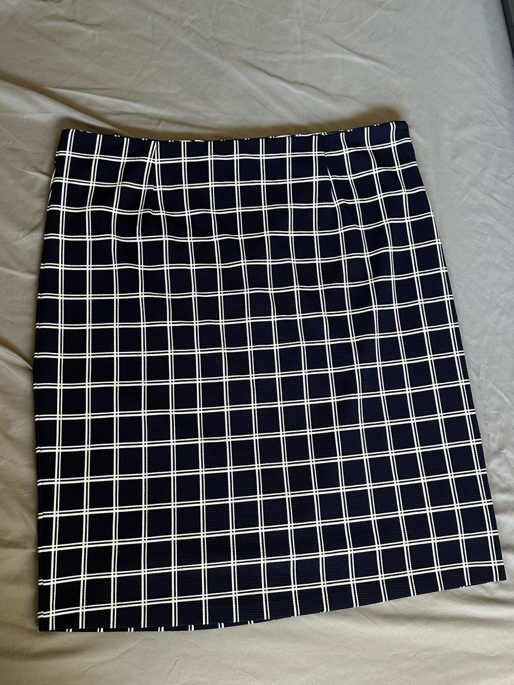 Dainty Jewells Navy and White Check Pencil Skirt